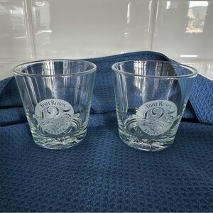 Four Roses 125th Anniversary Bourbon Clear Whiskey Glasses - Set of 2